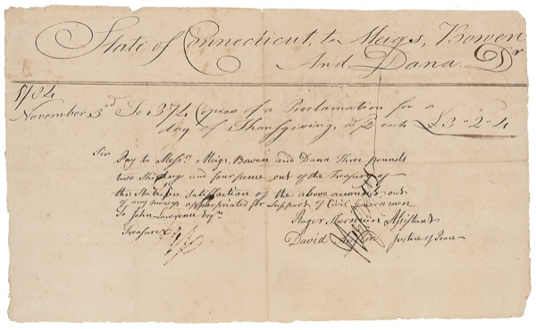Lot 186 Declaration of Independence: Sherman, Roger Signed Document