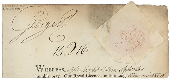 Lot 217 George III Signature
