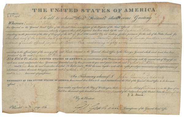 Lot 1 John Quincy Adams Signed Document