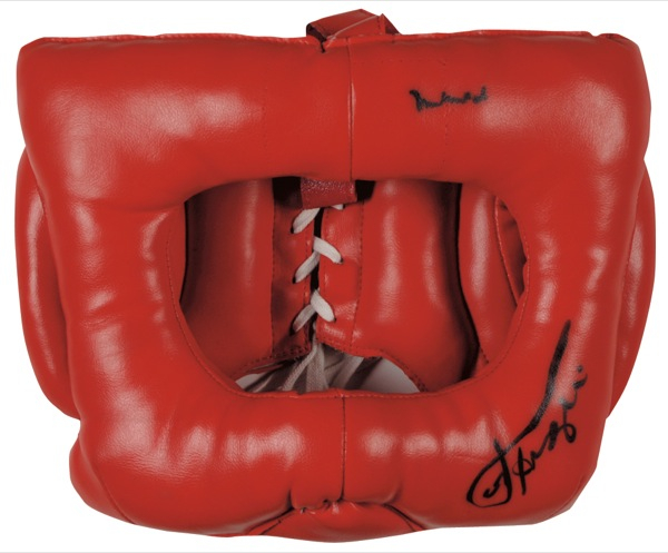 Lot 1259 Muhammad Ali and Joe Frazier Boxing Headgear