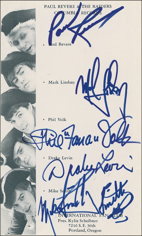 Lot 823 Paul Revere and the Raiders Signed Photograph