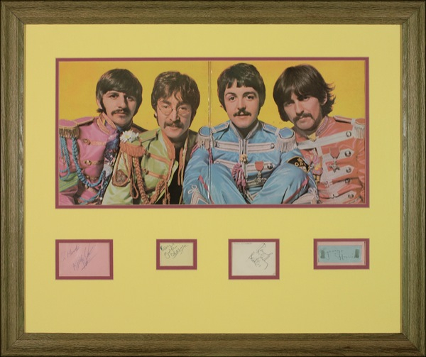 Lot 725 Beatles: LOVE THEM DO: Complete set of BEATLES signatures ready for display