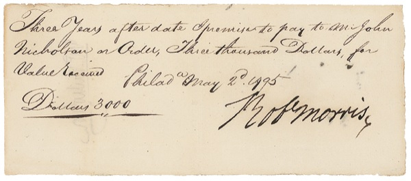 Lot 183 Declaration of Independence: Morris, Robert Signed Document