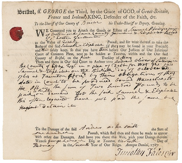 Lot 185 Declaration of Independence: Paine, Robert Treat Endorsement
