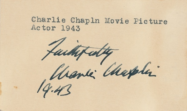 Lot 965 Charlie Chaplin Signature