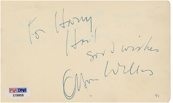 Lot 1234 Orson Welles Signature