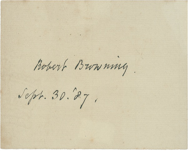 Lot 550 Robert Browning Signature