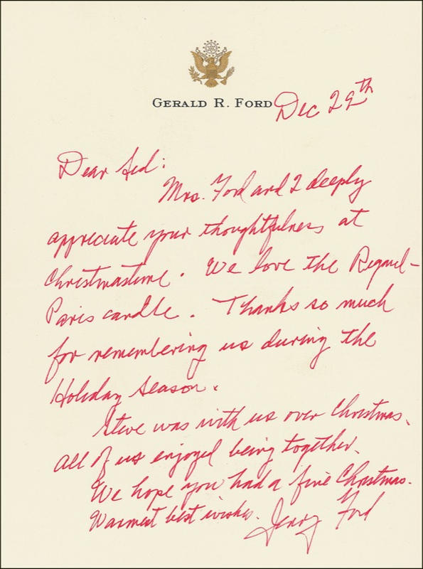 Lot 41 Gerald Ford Handwritten Letter Signed