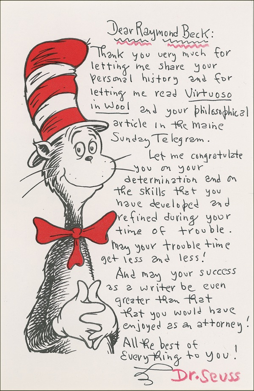 Lot 628 Dr. Seuss: From lawyer to writer with Seuss’s consent, you’ll love this letter one hundred percent