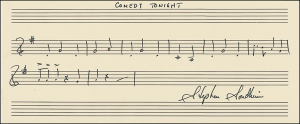 Lot 858 Stephen Sondheim Signed Musical Quote