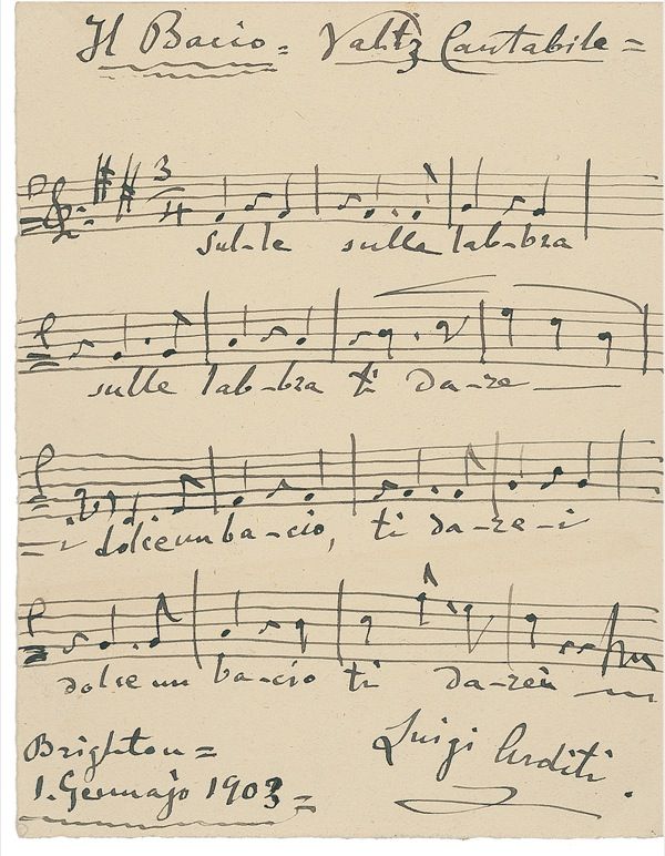 Lot 715 Luigi Arditi: Quoting one of his best-known works on his final New Year?s Day