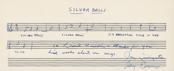Lot 808 Jay Livingston and Ray Evans Signed Musical Quote