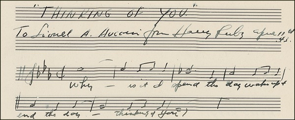 Lot 848 Harry Ruby Signed Musical Quote