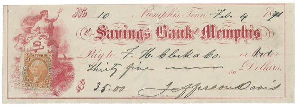 Lot 178 Jefferson Davis: Southern heat: JEFFERSON DAVIS pays a Memphis gunmaker