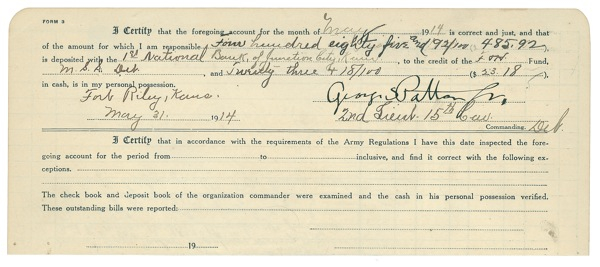 Lot 277 George S. Patton: ?Old Blood and Guts? as accountant