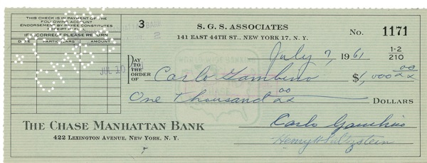 Lot 214 Carlo Gambino: Making a ?grand? gesture to himself