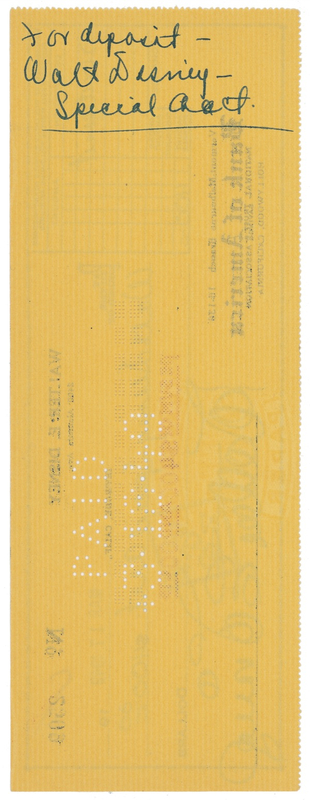 Lot 669 Walt Disney Check