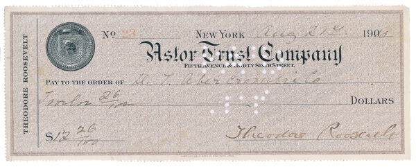 Lot 122 Theodore Roosevelt: To the company that became Abercrombie & Fitch