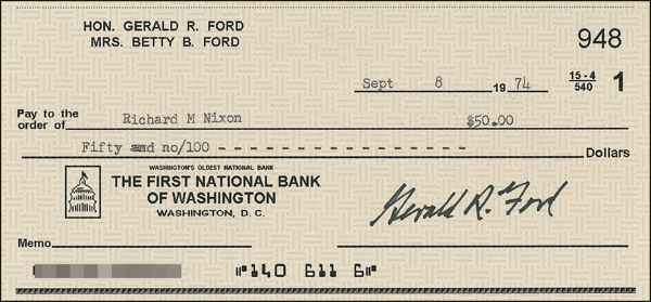 Lot 44 Gerald Ford Mock Check