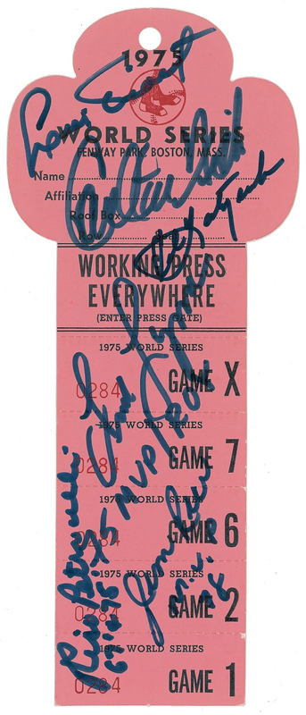 Lot 1310 Boston Red Sox World Series Press Pass