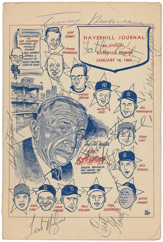 Lot 1276 Baseball Dinner Program Program