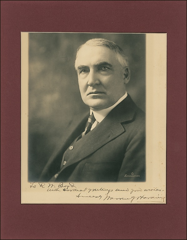 Lot 55 Warren G. Harding Signed Photograph