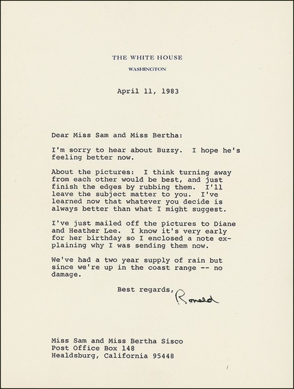 Lot 100 Ronald Reagan Typed Letter Signed