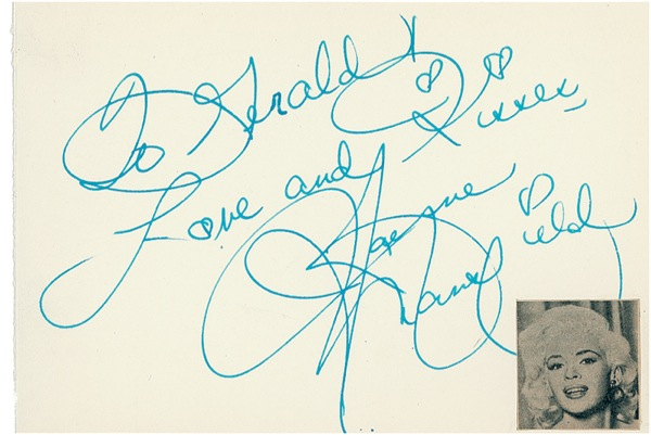 Lot 1118 Jayne Mansfield Signature
