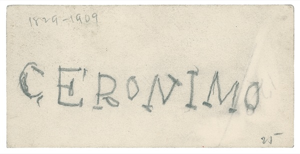 Lot 221 Geronimo: NATIVE SON: Rare signature of fabled Apache warrior GERONIMO