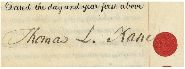 Lot 360 Thomas L. Kane Signed Document