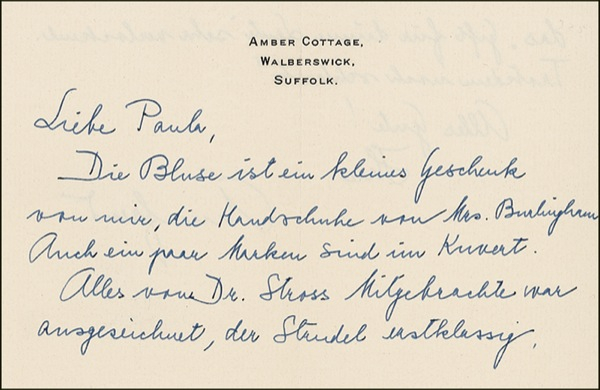Lot 210 Anna Freud Handwritten Letter Signed