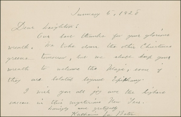 Lot 546 Katherine Lee Bates Signed Quote and Typed Letter Signed
