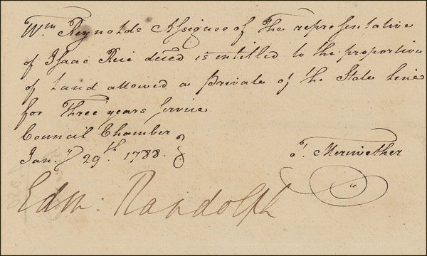 Lot 284 Edmond Randolph Signed Document