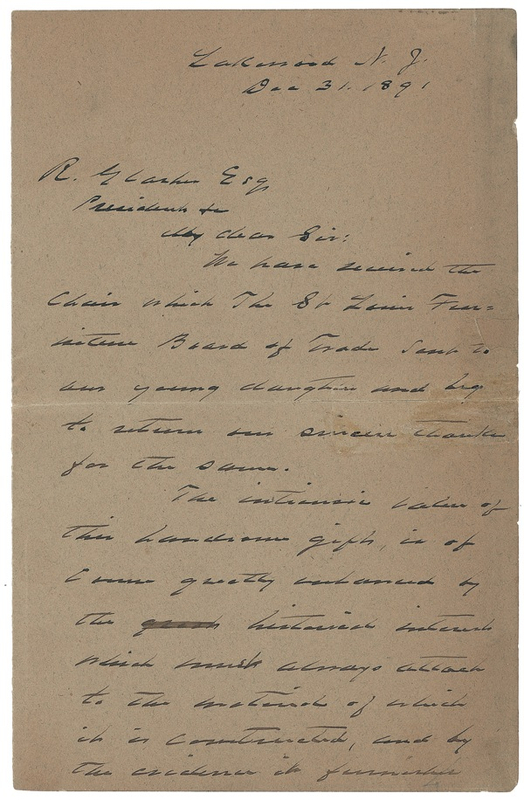 Lot 24 Grover Cleveland Handwritten Letter Signed