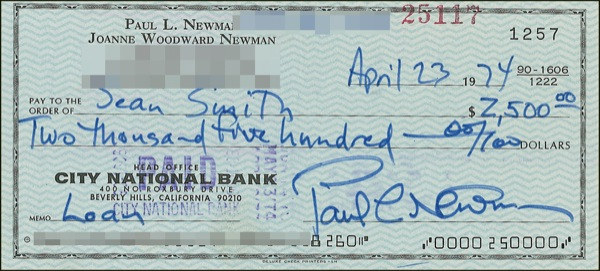 Lot 1145 Paul Newman Check