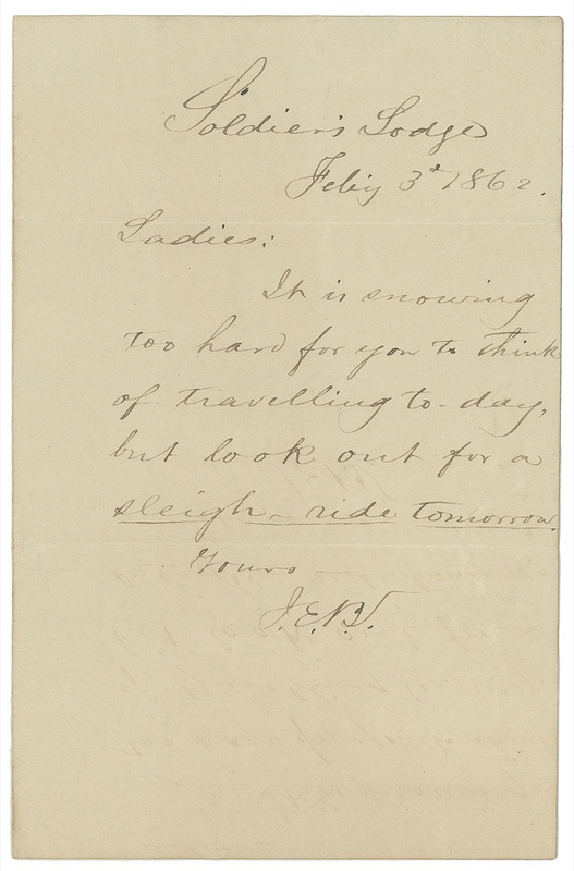 Lot 395 J. E. B. Stuart: AN OFFICER AND A GENTLEMAN: Ladies’ man J. E. B. STUART seeks female company for a wartime sleigh ride