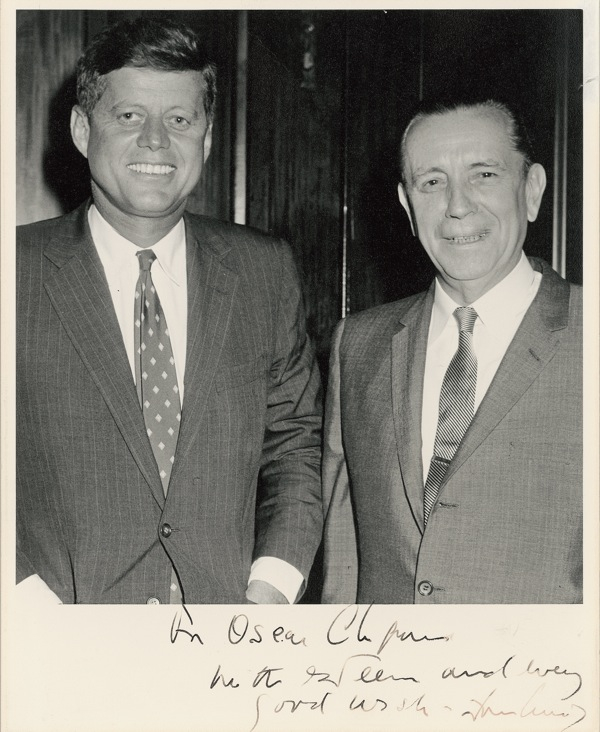 Lot 74 John F. Kennedy: Inscribing to a member of Truman?s cabinet