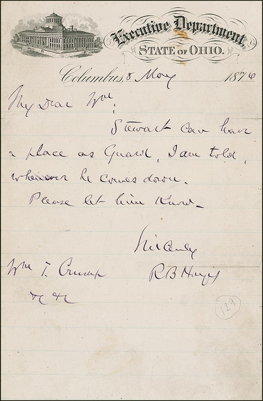 Lot 59 Rutherford B. Hayes Handwritten Letter Signed