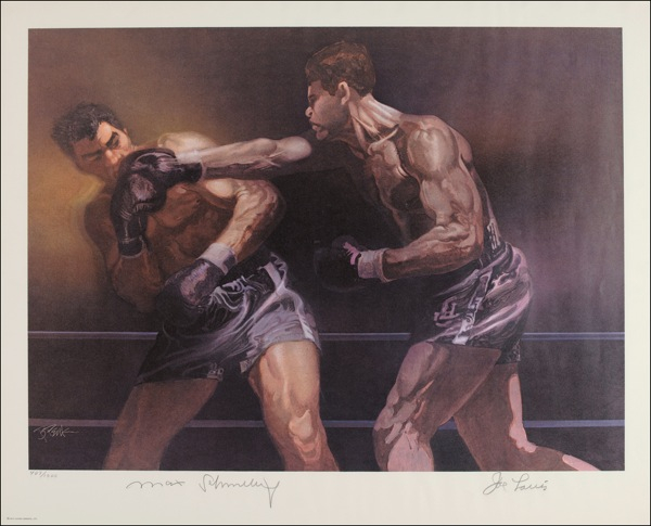 Lot 1420 Joe Louis and Max Schmeling: Scarce Louis and Schmeling Sports Illustrated print