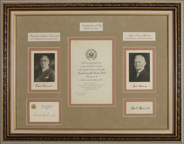 Lot 119 Franklin D. Roosevelt: FDR with his first VP