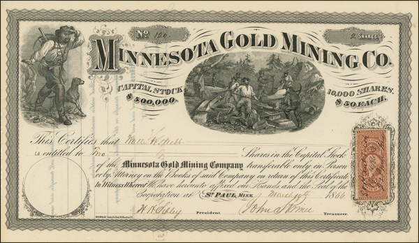 Lot 394 Henry H. Sibley Stock Certificate