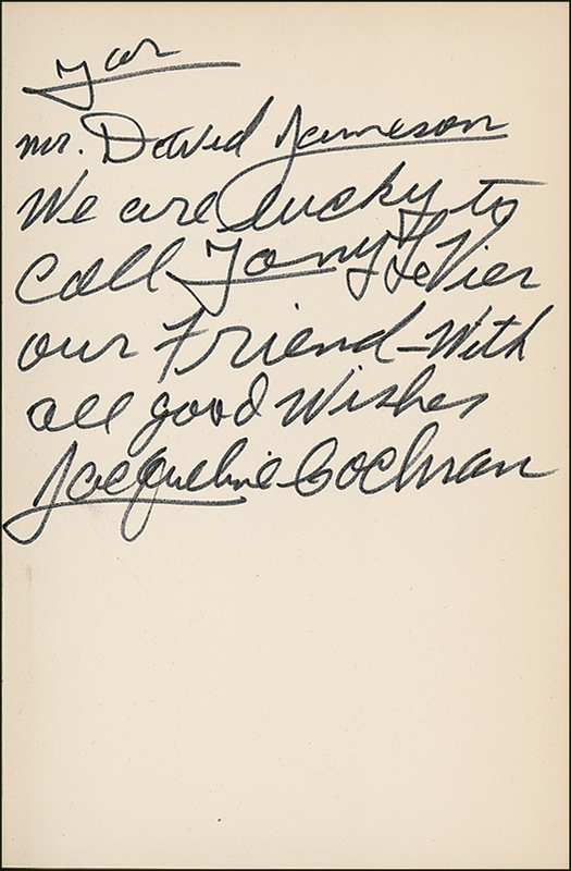 Lot 461 Jacqueline Cochran Book