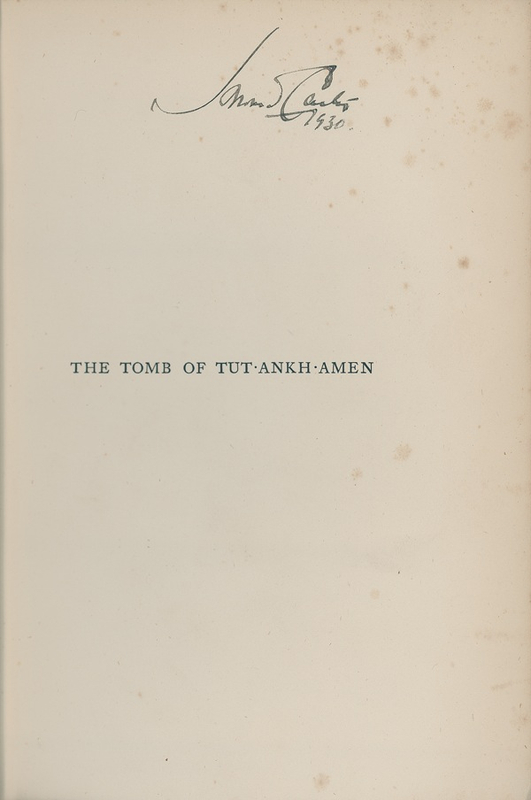 Lot 167 Howard Carter: ?WONDERFUL THINGS?: Archaeologist HOWARD CARTER signs his account of the excavation of the tomb of TUTANKHAMUN