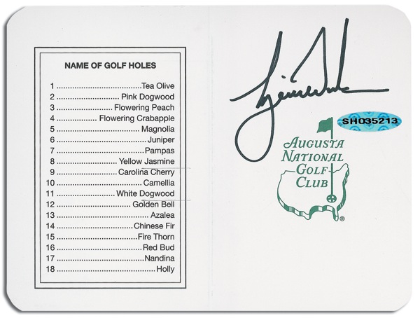 Lot 1560 Tiger Woods Score Card