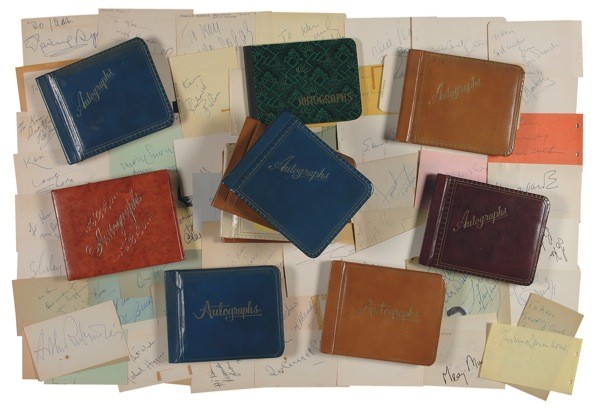 Lot 909 Autograph Albums: SIGNERS OF THE SILVER SCREEN: Instant collection of more than 1,100 Hollywood signatures from ABEL to ZORINA, including Oscar winners, legends, and Golden Age favorites