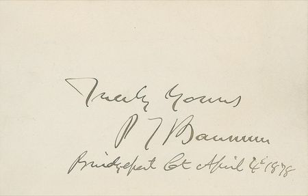 Lot #929 P. T. Barnum: “MY GREATEST AND BEST SHOW ON EARTH”: Barnum sends news of an upcoming appearance to an early collector - Image 2