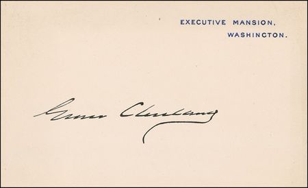 Lot #21 Grover Cleveland White House Card