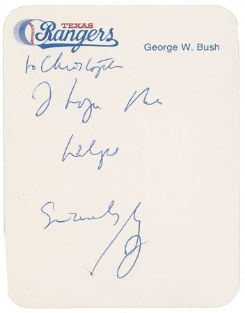 Lot #11 George W. Bush Signed Note