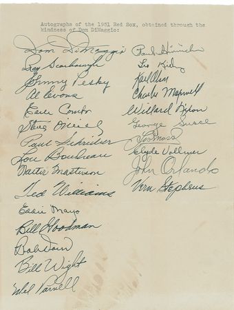 Lot #1533 Ted Williams and the Red Sox Signature - Image 1