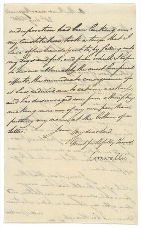 Lot #331 Charles Cornwallis: Two months before his death: ?False colourings ... [of] our political prospects in India? - Image 2